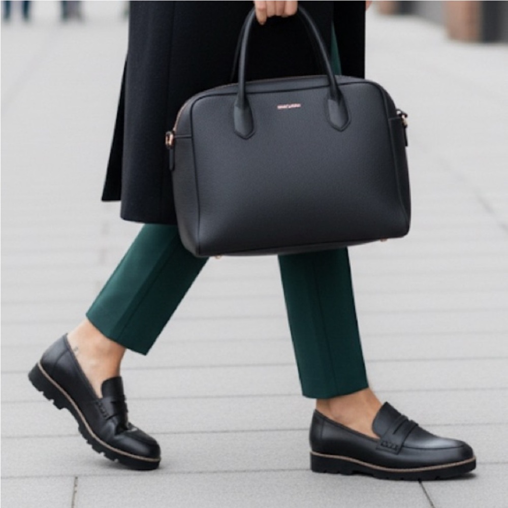 Vionic Cheryl II Black Nappa Leather Loafers – 12W – New - Picture 2 of 5